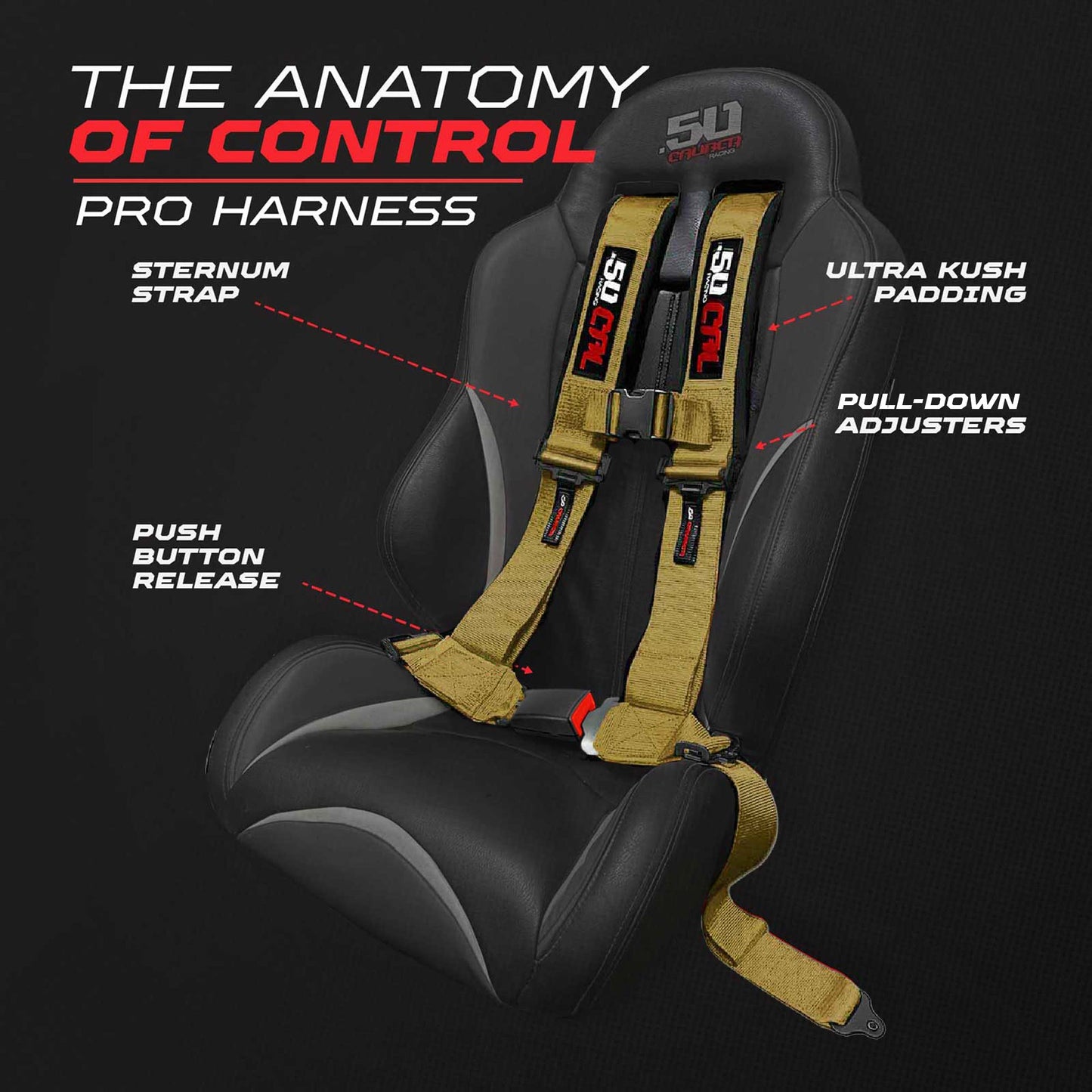 Pro Series 4 point Harness with push button release 2" & 3" available