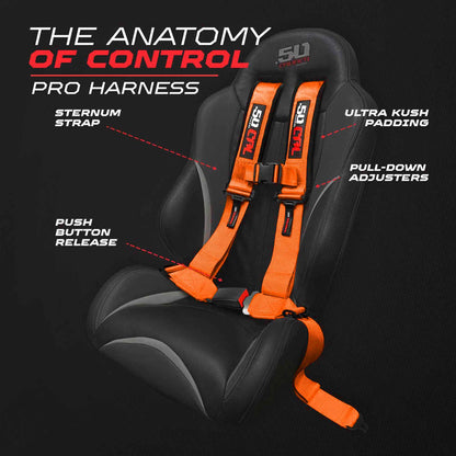 Pro Series 4 point Harness with push button release 2" & 3" available