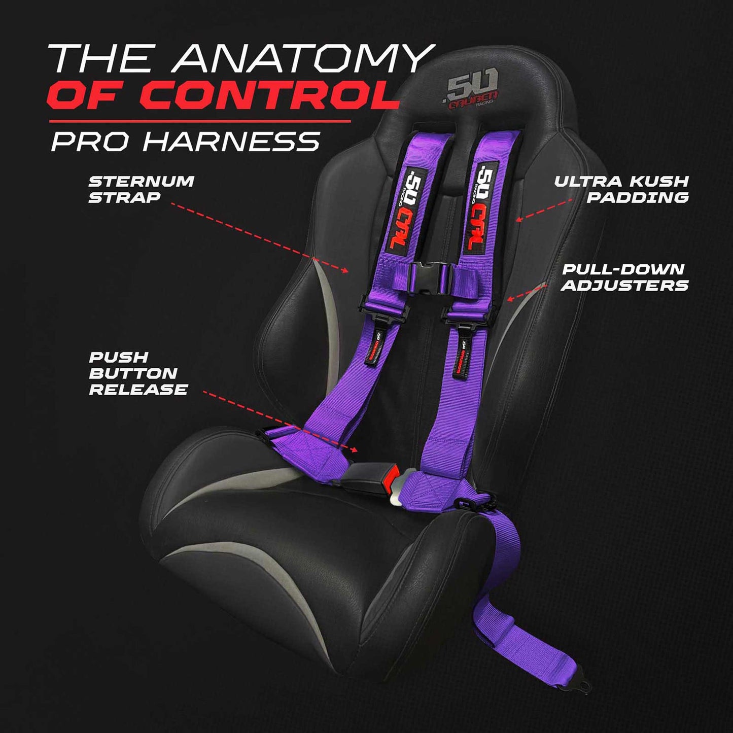 Pro Series 4 point Harness with push button release 2" & 3" available
