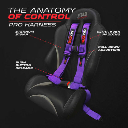 Pro Series 4 point Harness with push button release 2" & 3" available
