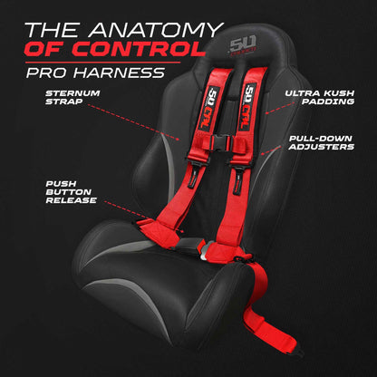 Pro Series 4 point Harness with push button release 2" & 3" available