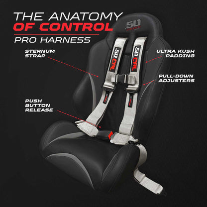 Pro Series 4 point Harness with push button release 2" & 3" available