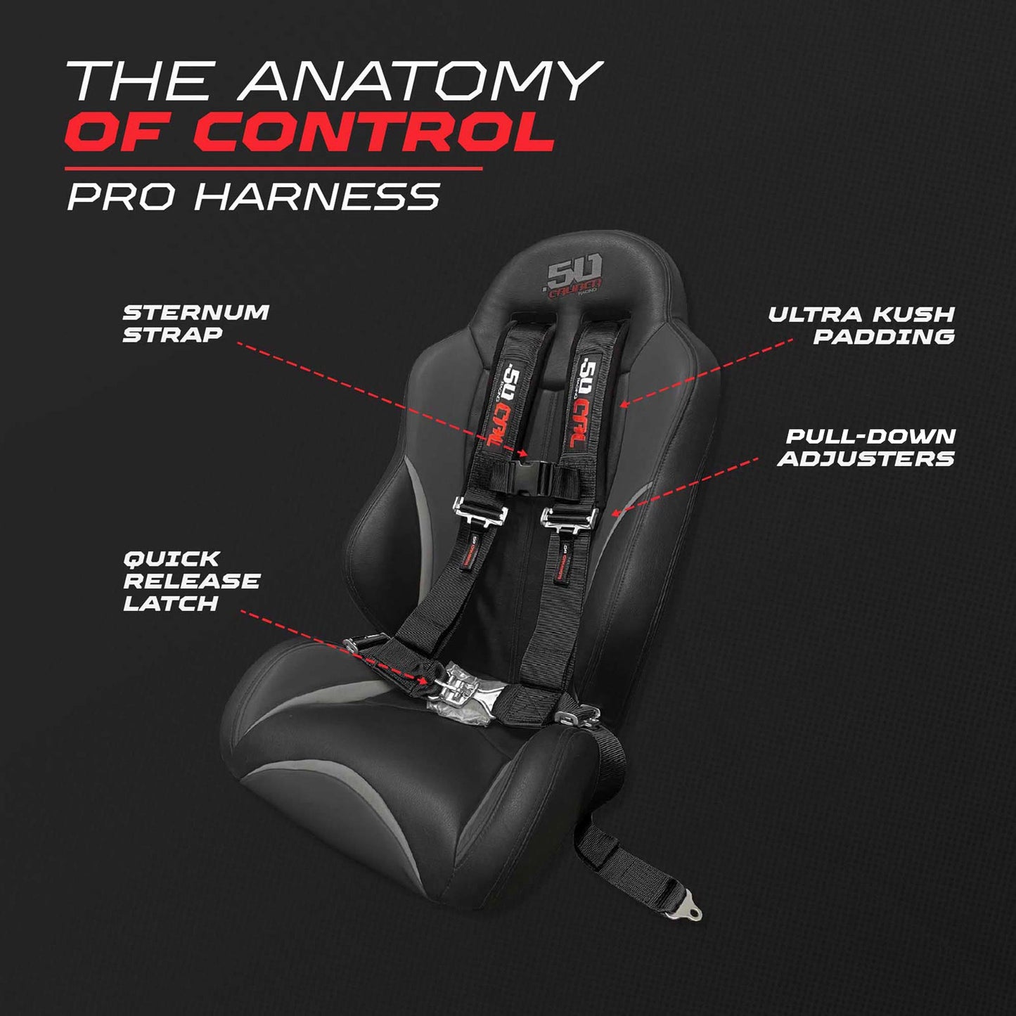Pro Series 3" 4 point Harness Seat Belt 50 Caliber Racing