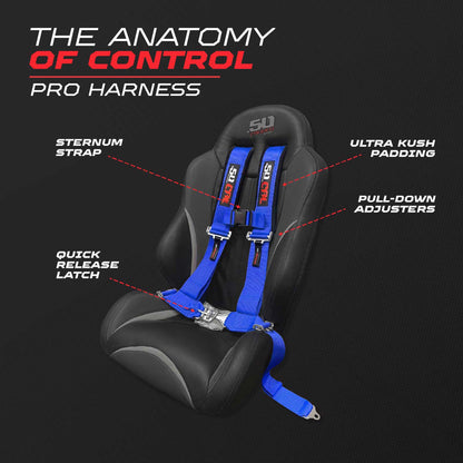 2" 4 Point Racing Harness – Pro Series Race Latch | 50 Caliber Racing