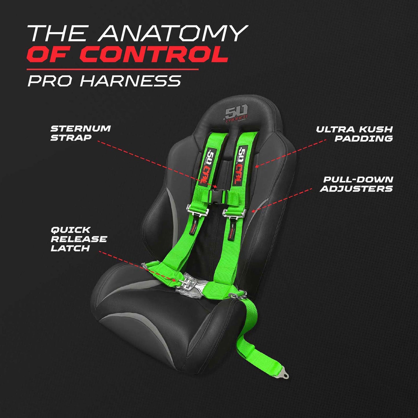 Pro Series 3" 4 point Harness Seat Belt 50 Caliber Racing