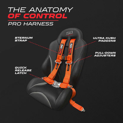 2" 4 Point Racing Harness – Pro Series Race Latch | 50 Caliber Racing