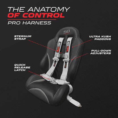 2" 4 Point Racing Harness – Pro Series Race Latch | 50 Caliber Racing