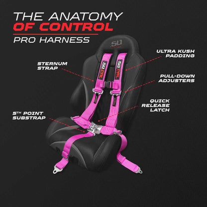 3" 5 Point Racing Harness – Pro Series Race Latch | 50 Caliber Racing