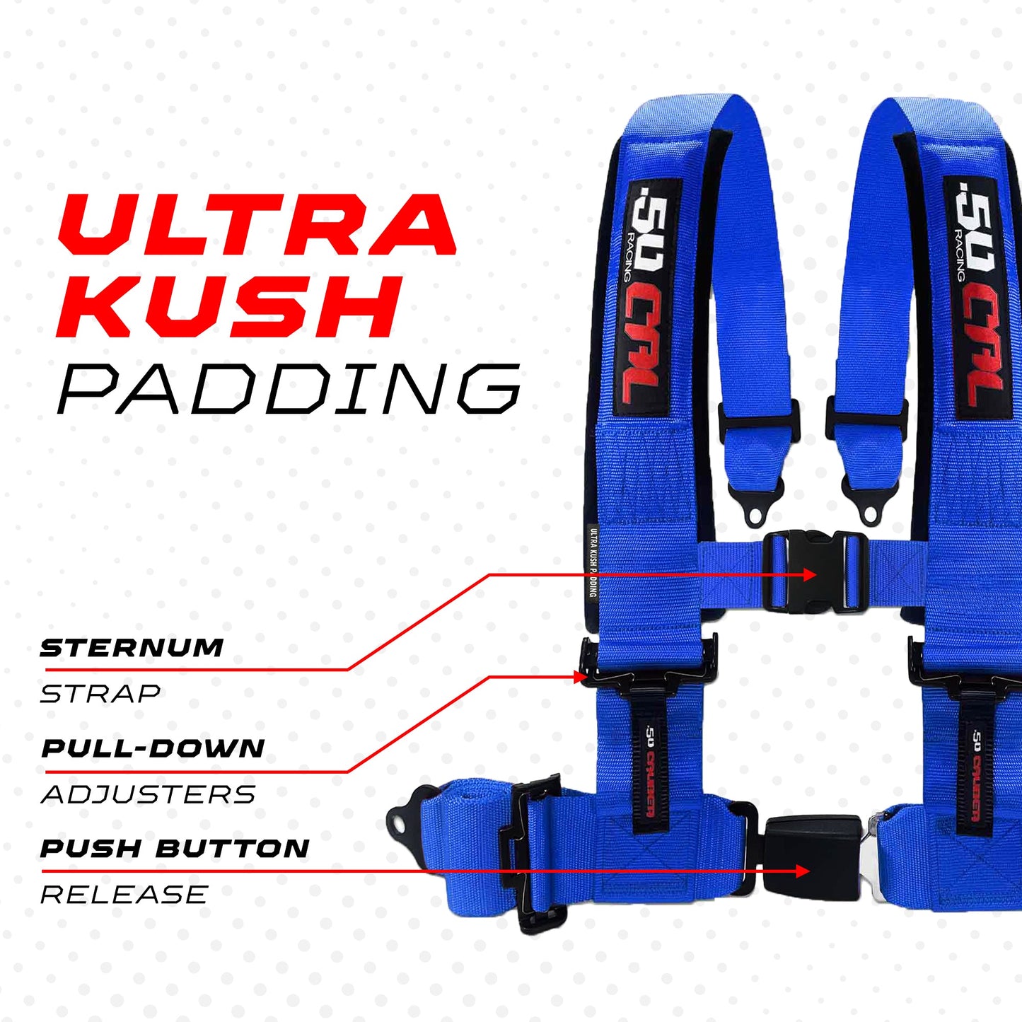 Pro Series 4 point Harness with push button release 2" & 3" available
