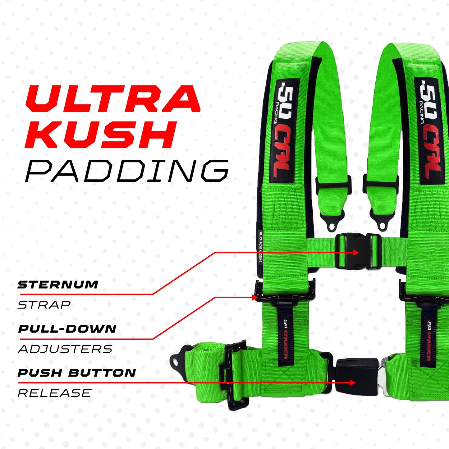 Pro Series 4 point Harness with push button release 2" & 3" available