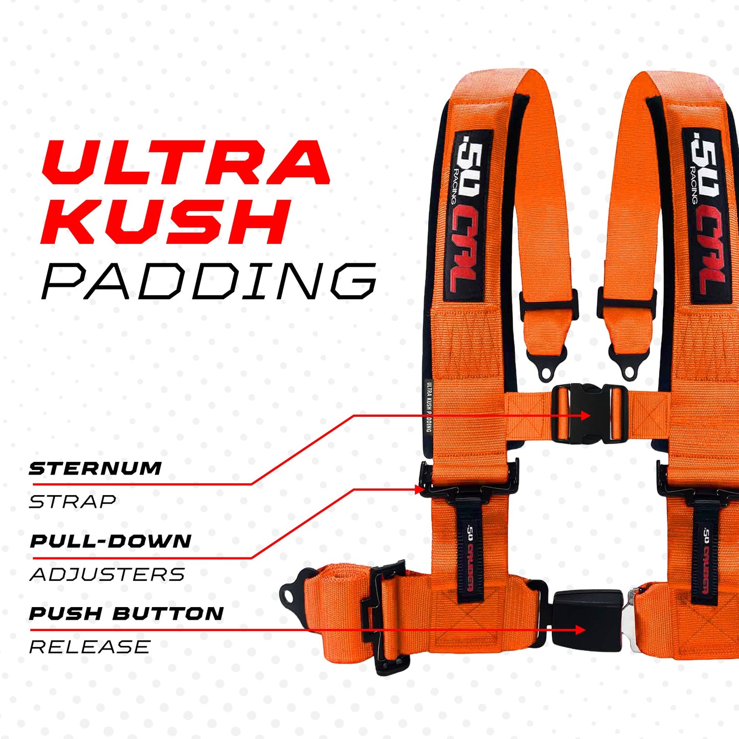 Pro Series 4 point Harness with push button release 2" & 3" available