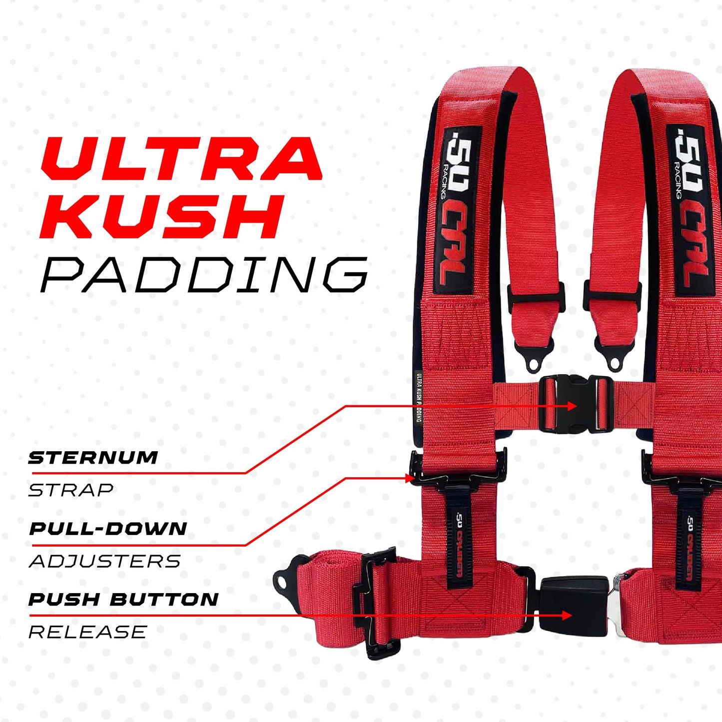 Pro Series 4 point Harness with push button release 2" & 3" available