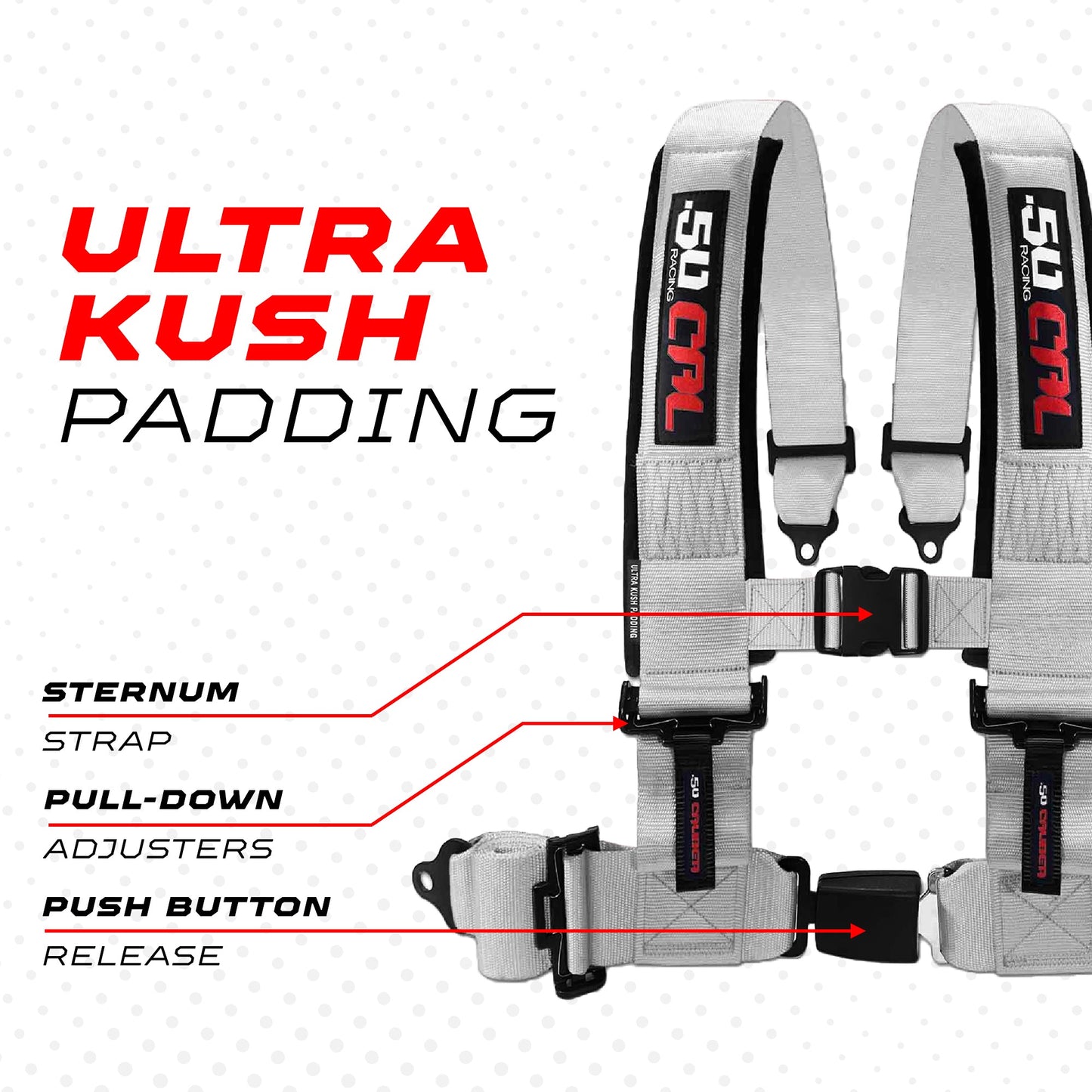 Pro Series 4 point Harness with push button release 2" & 3" available