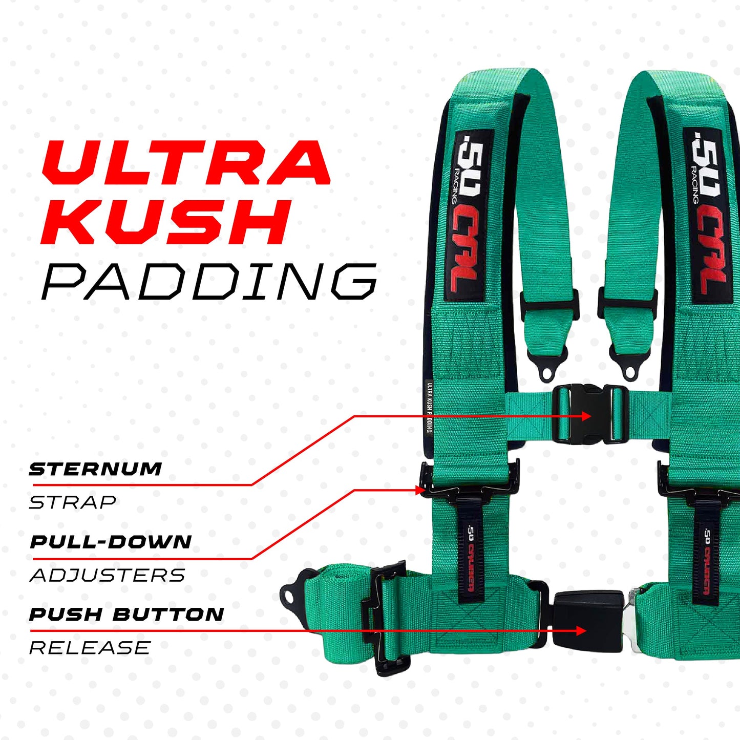 Pro Series 4 point Harness with push button release 2" & 3" available