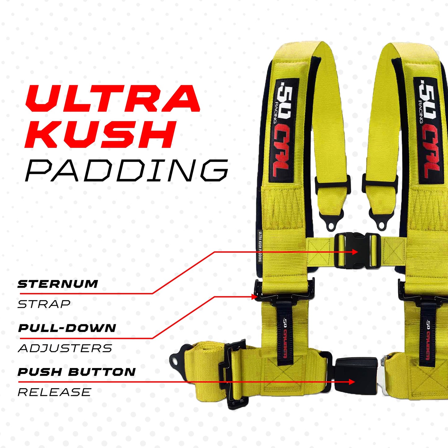 Pro Series 4 point Harness with push button release 2" & 3" available