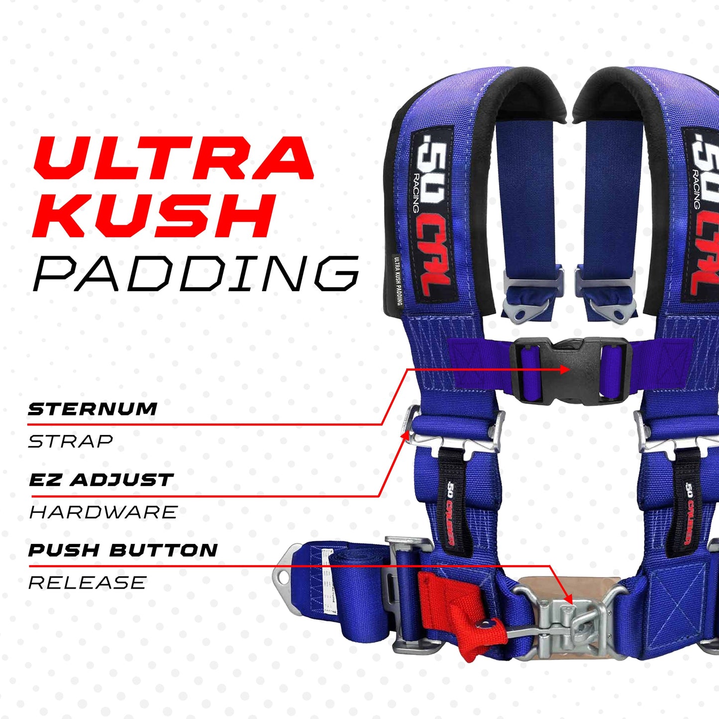 Pro Series 3" 4 point Harness Seat Belt 50 Caliber Racing