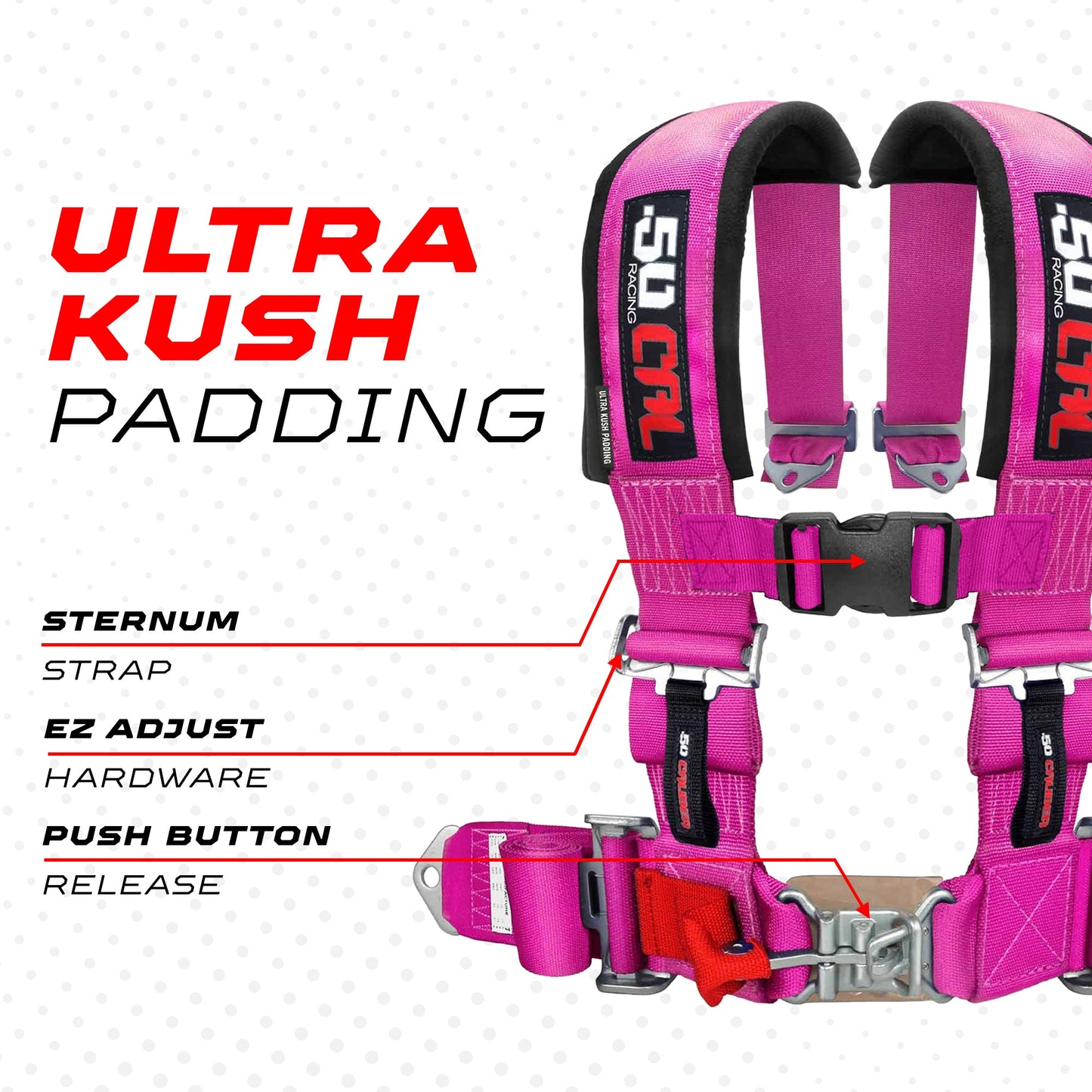 Pro Series 3" 4 point Harness Seat Belt 50 Caliber Racing