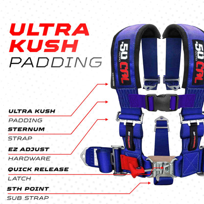3" 5 Point Racing Harness – Pro Series Race Latch | 50 Caliber Racing