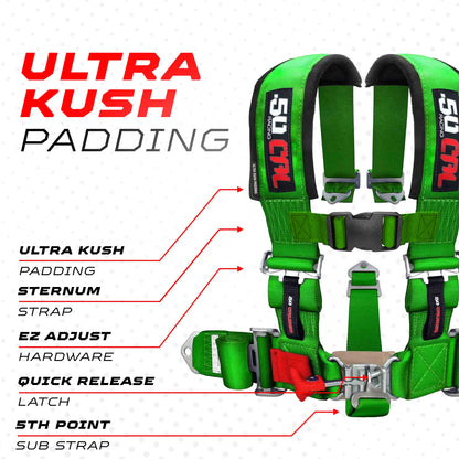 3" 5 Point Racing Harness – Pro Series Race Latch | 50 Caliber Racing