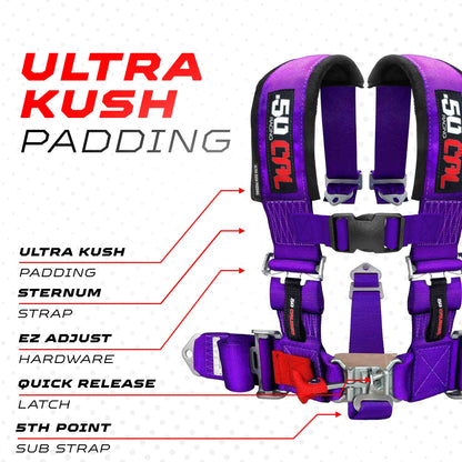 3" 5 Point Racing Harness – Pro Series Race Latch | 50 Caliber Racing