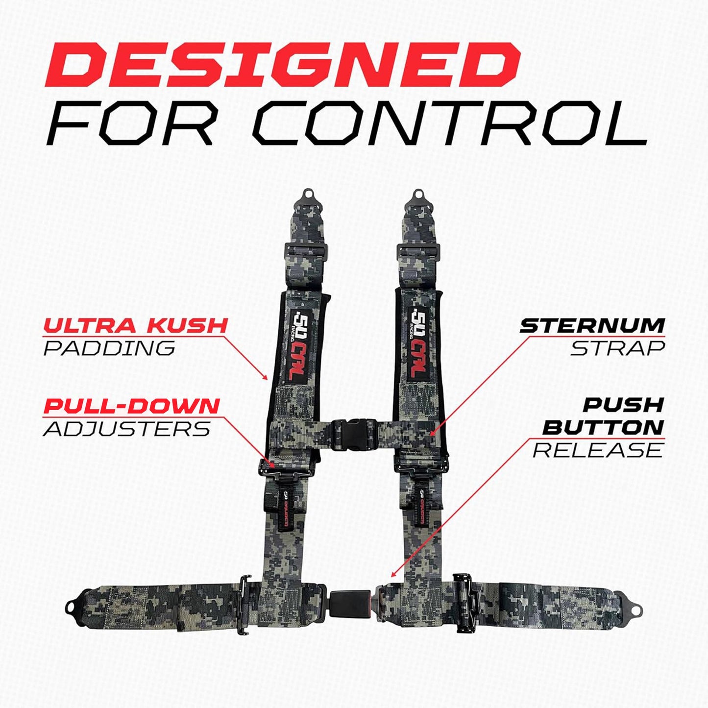 Pro Series 4 point Harness with push button release 2" & 3" available