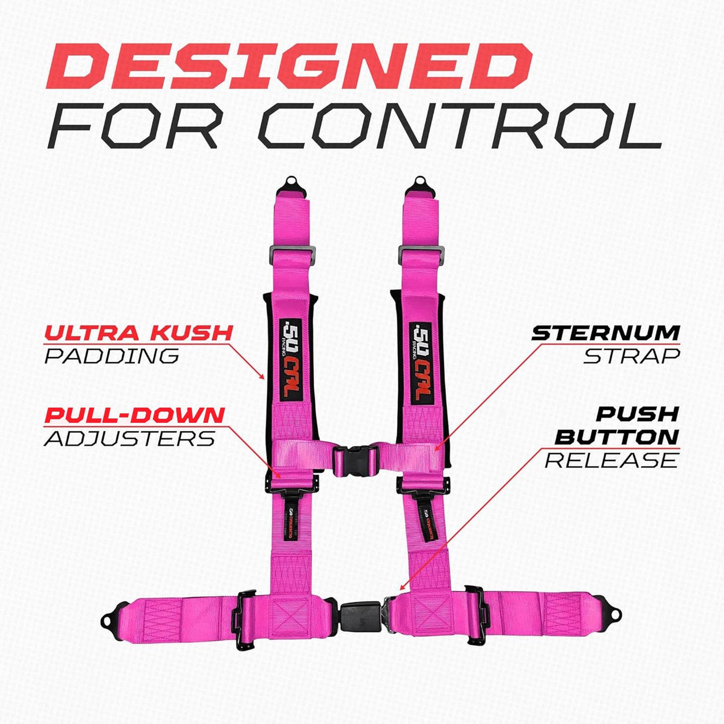 Pro Series 4 point Harness with push button release 2" & 3" available