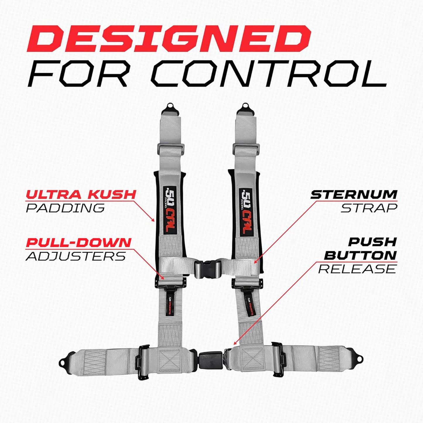 Pro Series 4 point Harness with push button release 2" & 3" available