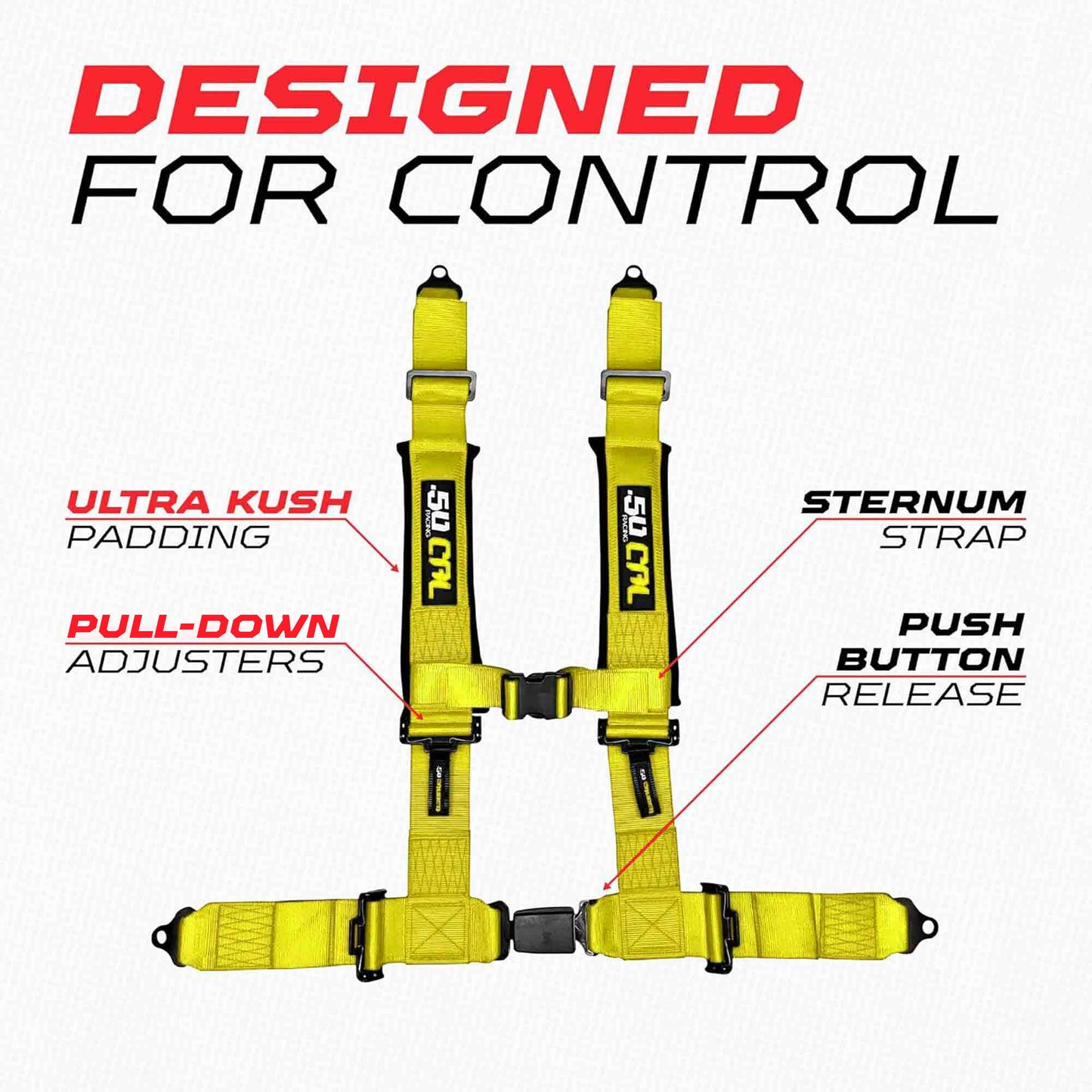 Pro Series 4 point Harness with push button release 2" & 3" available
