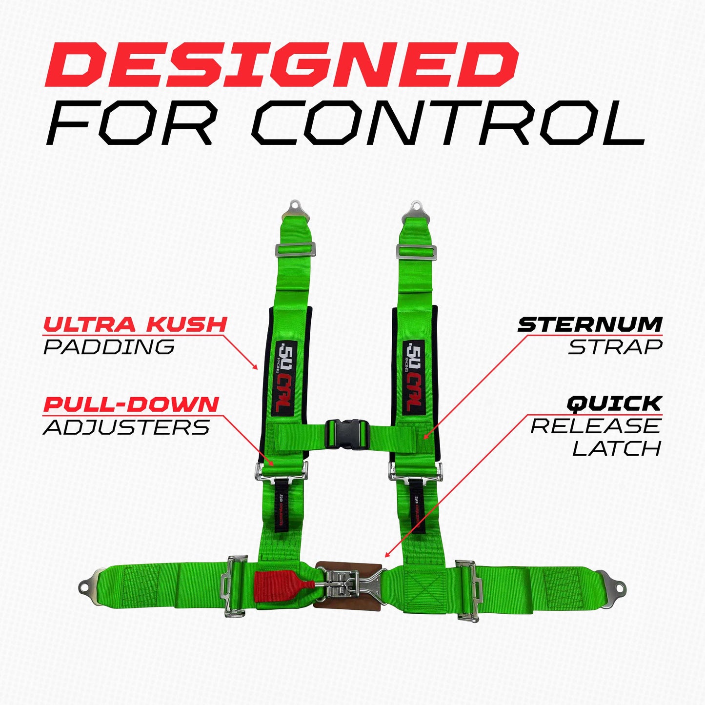 Pro Series 3" 4 point Harness Seat Belt 50 Caliber Racing