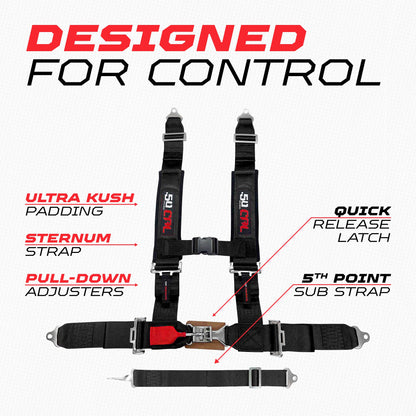 3" 5 Point Racing Harness – Pro Series Race Latch | 50 Caliber Racing