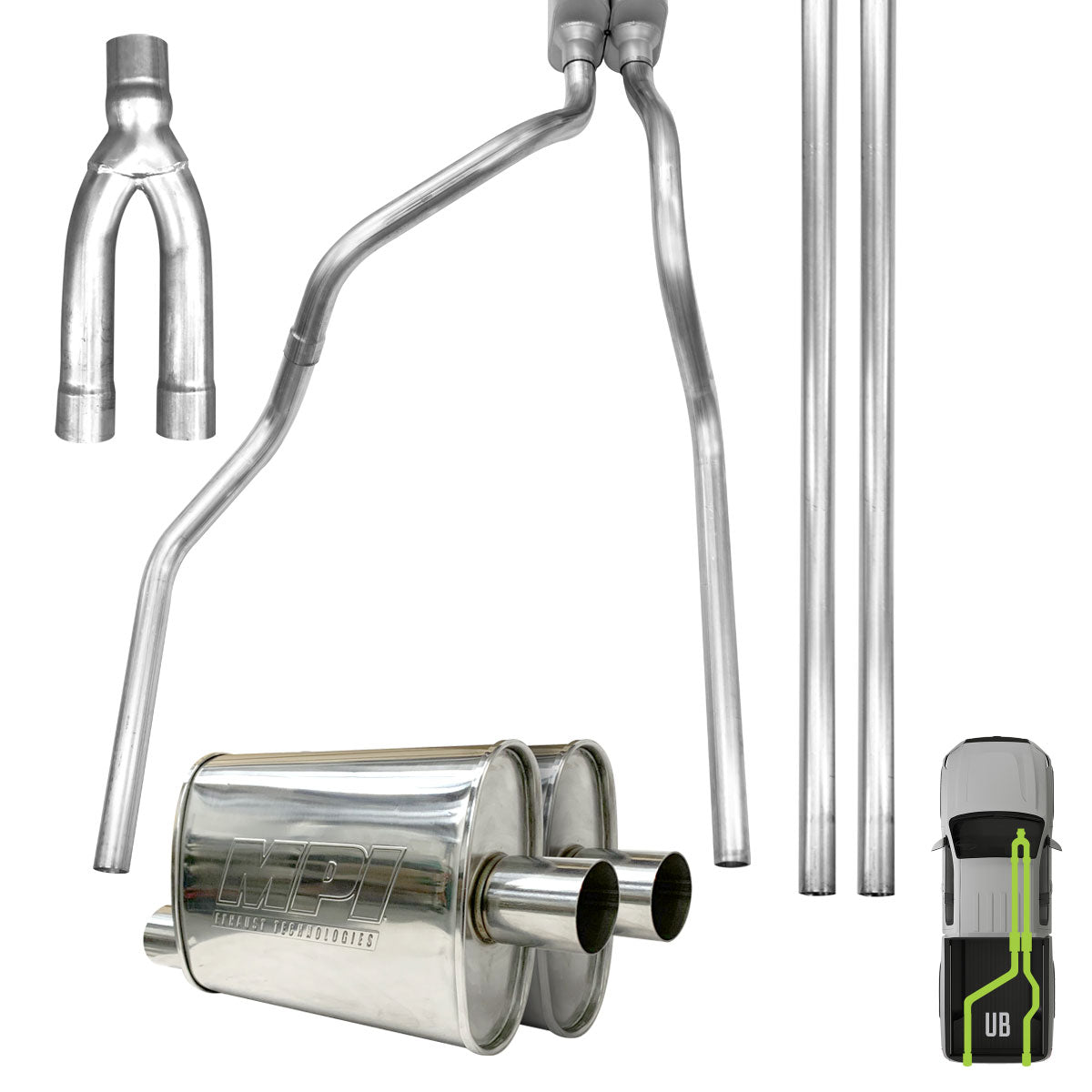 GMC/Chevy, 2019-2026, 5.3L, Stainless - MPI Exhaust Cat-Back Dual Exhaust Kits