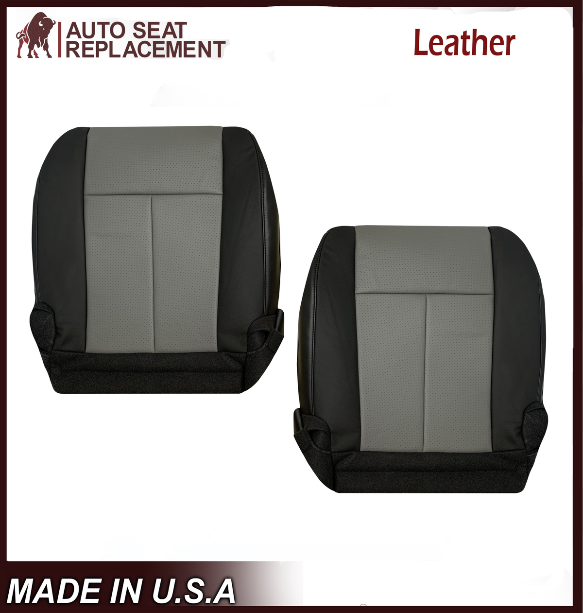 2007 2008 Ford Expedition Eddie Bauer Driver Or Passenger Side Bottom Seat Cover In 2 Tone (Gray - Black)