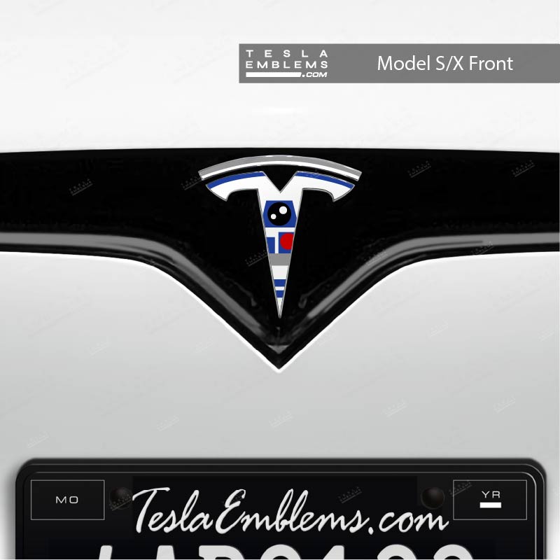 Space Droid Tesla Emblem Decals (Front + Back) | Model X