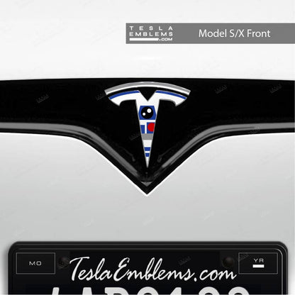 Space Droid Tesla Emblem Decals (Front + Back) | Model S