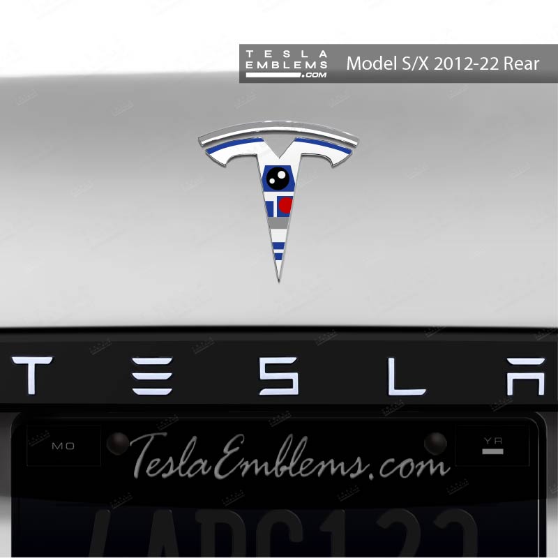 Space Droid Tesla Emblem Decals (Front + Back) | Model S