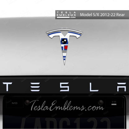 Space Droid Tesla Emblem Decals (Front + Back) | Model S
