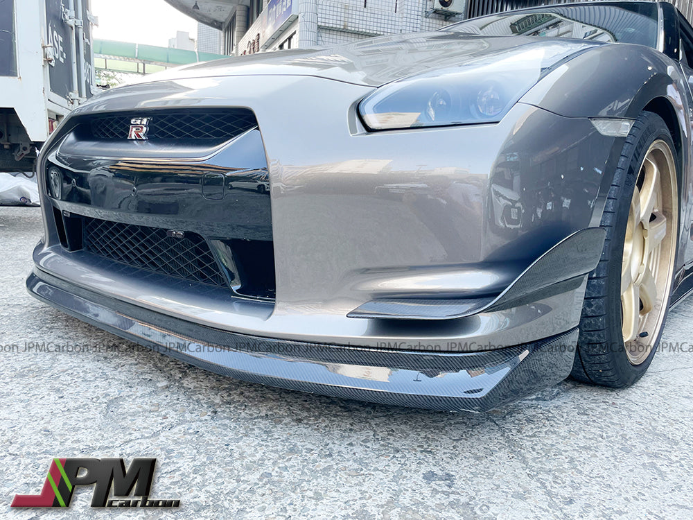 [JPMCarbon] Z Style Carbon Fiber Front Bumper Add-on Lip Fits For 2008-2011 Nissan GT-R R35 Only