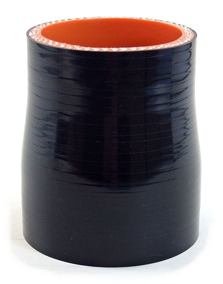 2.25" ID to 2" ID x 3" Long Silicone Reducing Sleeve, Gloss Black