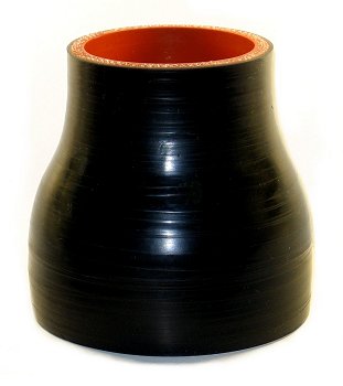 3" ID to 2" ID x 3" Long Silicone Reducing Sleeve, Gloss Black