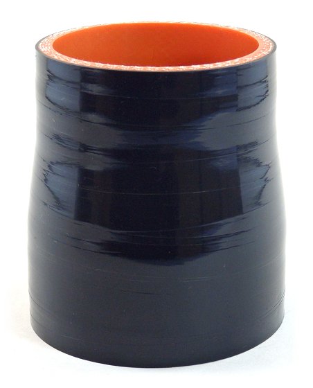 2.5" ID to 2.25" ID x 3" Long Silicone Reducing Sleeve, Gloss Black