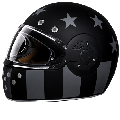 D.O.T. & ECE Daytona Retro Full Face Motorcycle Helmet: Vintage Style for Men, Women, & Youth - W/ Captain America Stealth