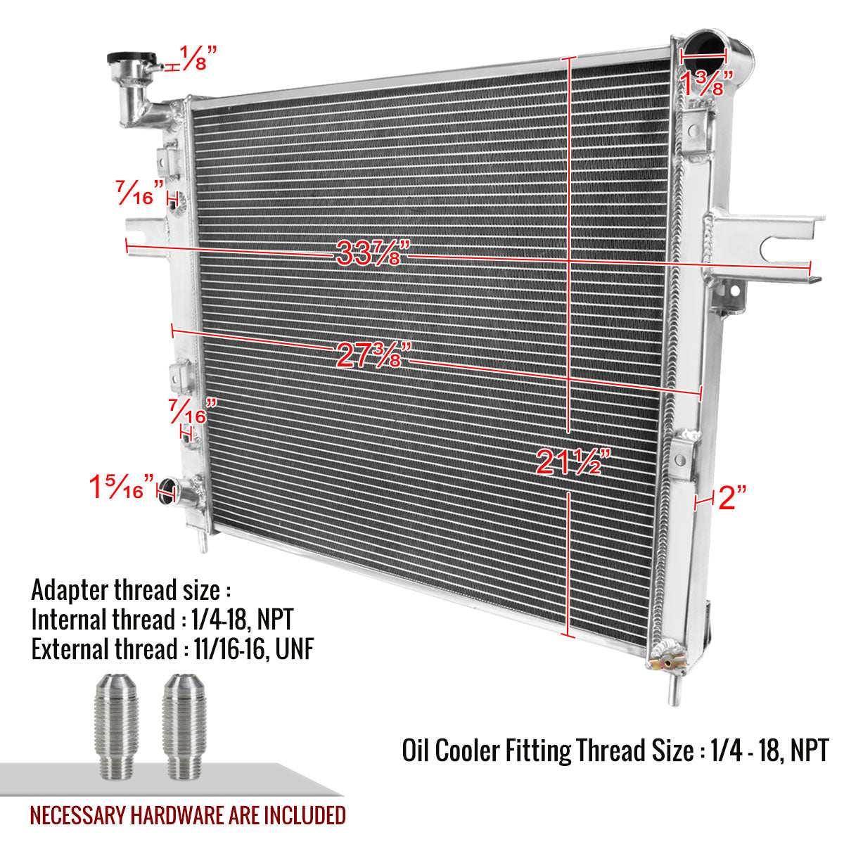 1999-2004 Jeep Grand Cherokee 4.0L L6 2-Row Aluminum Performance Radiator