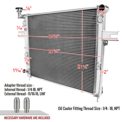 1999-2004 Jeep Grand Cherokee 4.0L L6 2-Row Aluminum Performance Radiator