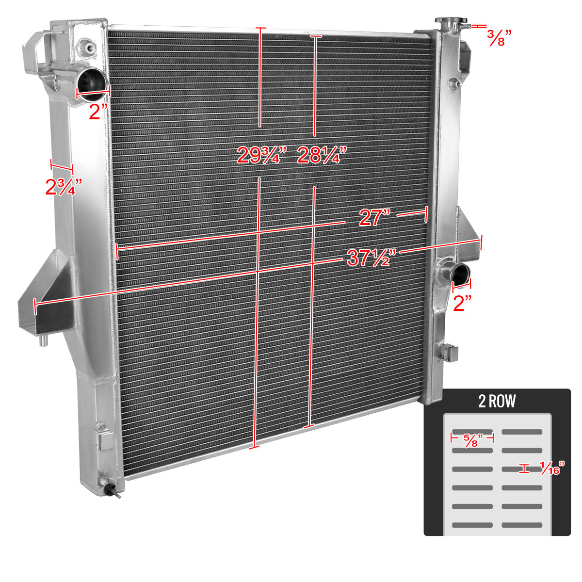 2003-2009 Dodge RAM 2500/3500 5.9L/6.7L Cummins Aluminum 2-Row Performance Radiator