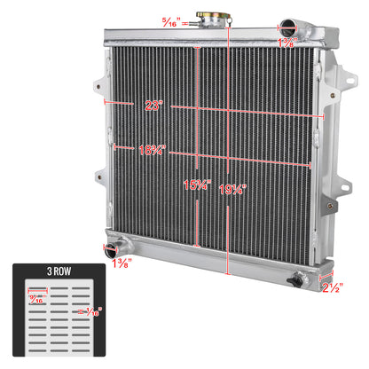 1984-1995 Toyota Pickup 4Runner 2.4L L4 Aluminum 3-Row Performance Radiator