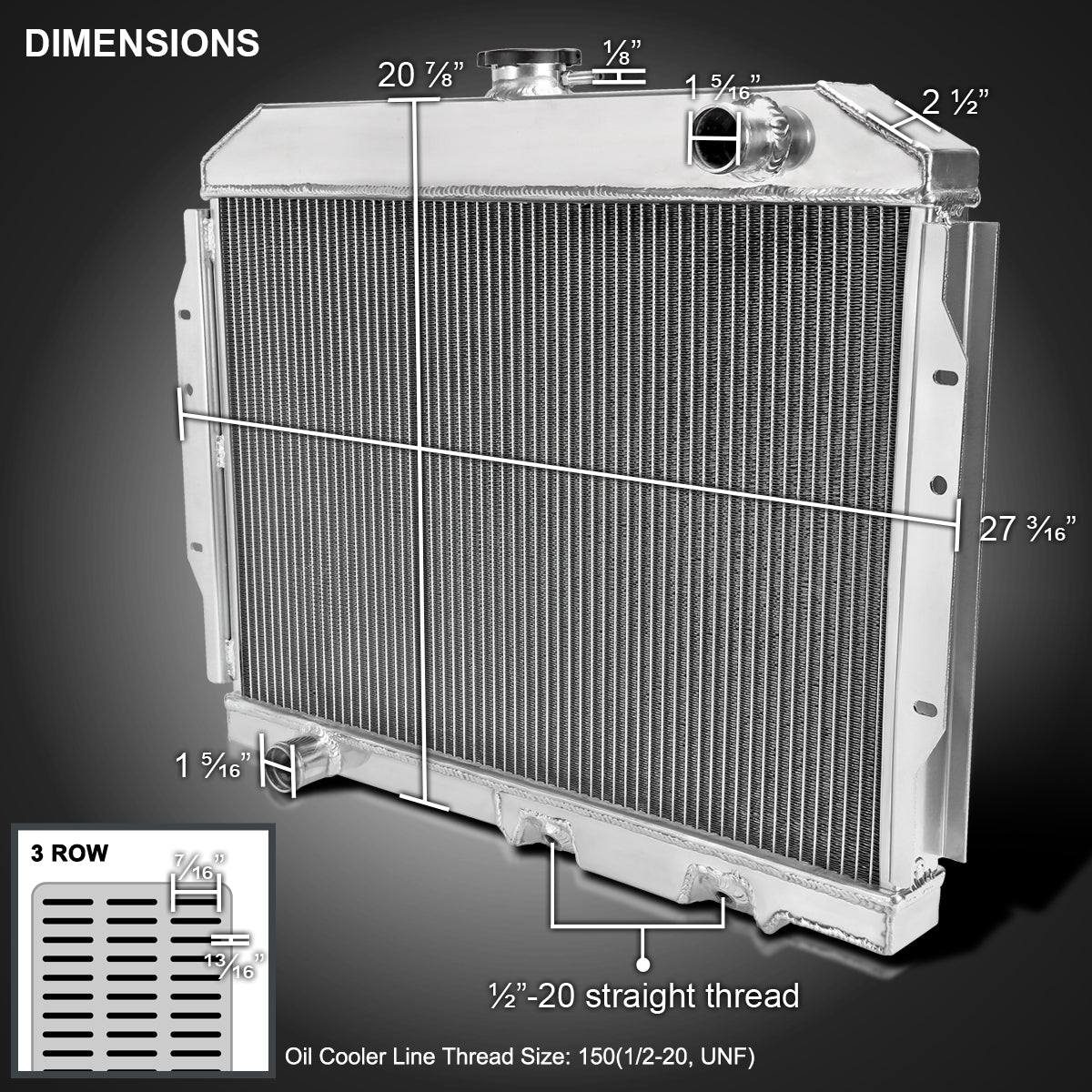 1968-1974 AMC Matador/Javelin/Ambassador/AMX Aluminum 3-Row Performance Radiator