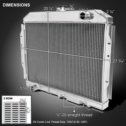 1968-1974 AMC Matador/Javelin/Ambassador/AMX Aluminum 3-Row Performance Radiator