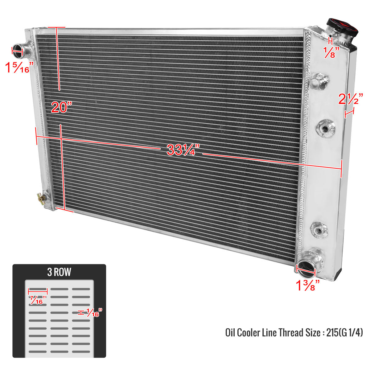 1973-1991 Chevrolet C/K Blazer/Suburban GMC Jimmy Aluminum 3-Row Performance Radiator