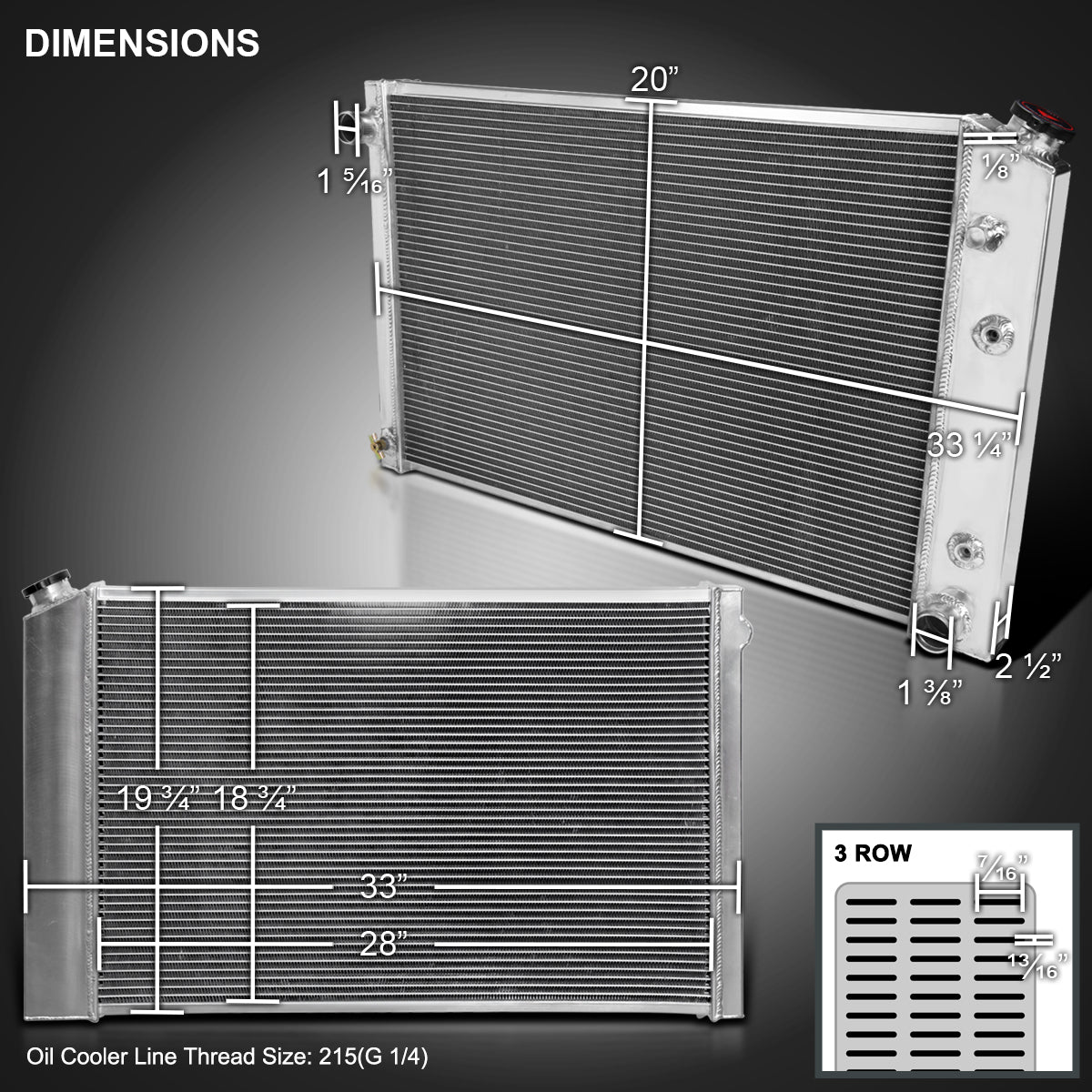 1973-1991 Chevrolet C/K Blazer/Suburban GMC Jimmy Aluminum 3-Row Performance Radiator