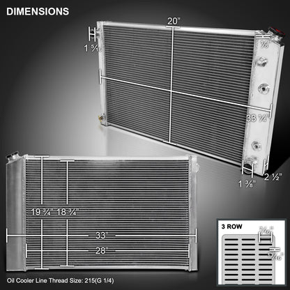 1973-1991 Chevrolet C/K Blazer/Suburban GMC Jimmy Aluminum 3-Row Performance Radiator
